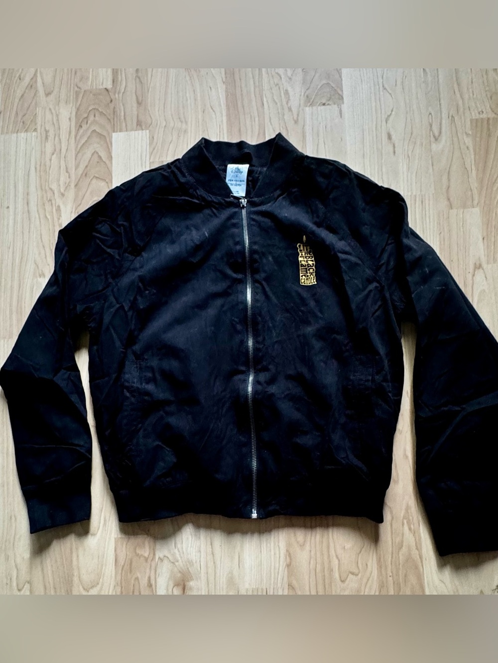 Disney’s Hocus Picus Black Bomber Jacket with Gold Logo Accent